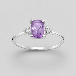 Srebrni prsten ametist