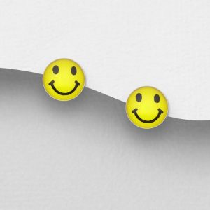 Srebrne naušnice smajlići