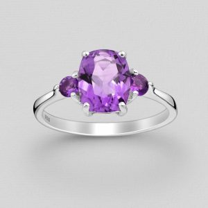 Srebrni prsten ametist