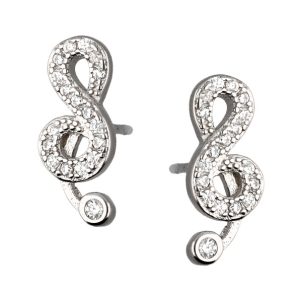 Srebrne naušnice violinski ključ