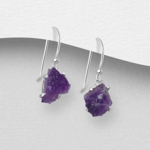 Srebrne naušnice ametist