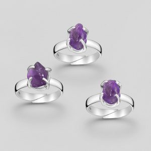 Srebrni prsten ametist