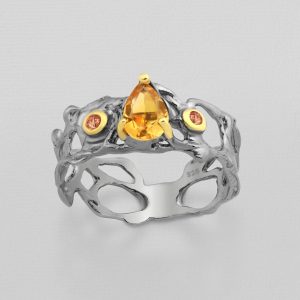Srebrni prsten citrin