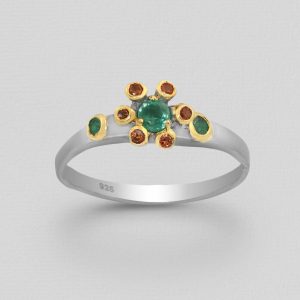 Srebrni prsten smaragd