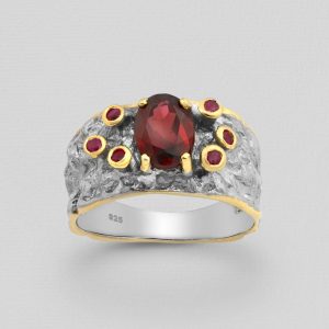 Srebrni prsten granat