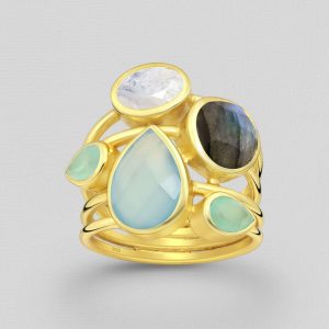 Srebrni prsten kalcedon