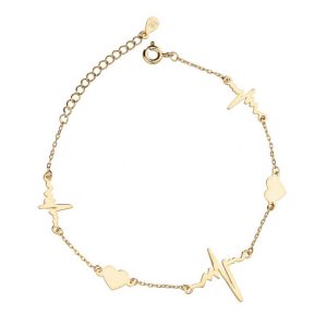 Srebrna narukvica srce i puls