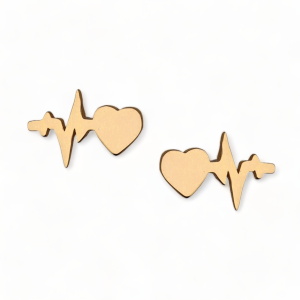 Srebrne naušnice srce i puls