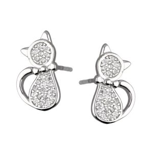 Srebrne naušnice mačke