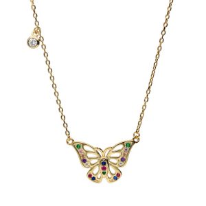 Srebrna ogrlica leptir