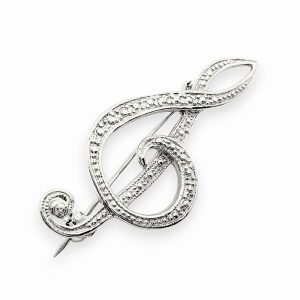 Srebrni broš violinski ključ