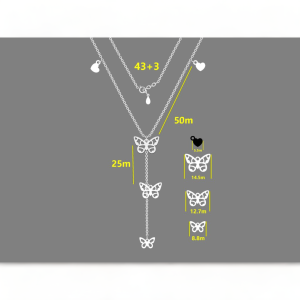 Srebrna ogrlica leptir