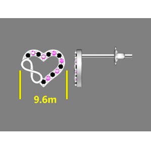 Srebrne naušnice  srce i infinity