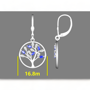 Srebrne naušnice drvo