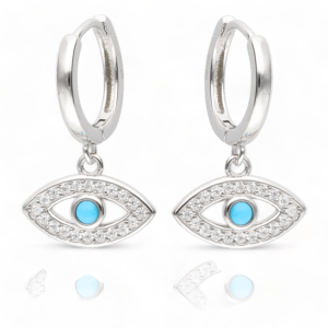 Srebrne naušnice Evil eye