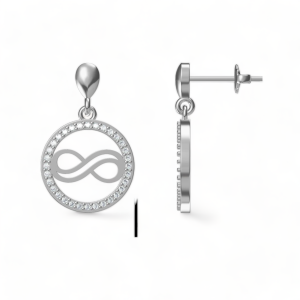 Srebrne naušnice infinity