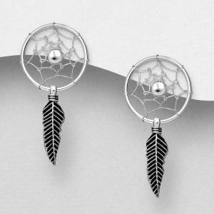 Srebrne naušnice dreamcatcher