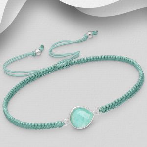 Srebrna narukvica s amazonitom