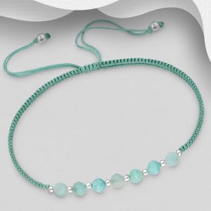 Narukvica srebro amazonit