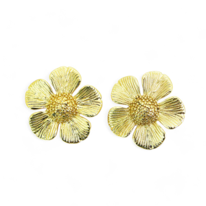 Naušnice od pozlaćenog čelika - cvijet