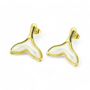 Naušnice od pozlaćenog čelika - Kitov rep