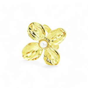 Prsten od pozlaćenog čelika cvijet