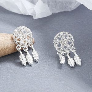 Srebrne naušnice dreamcatcher