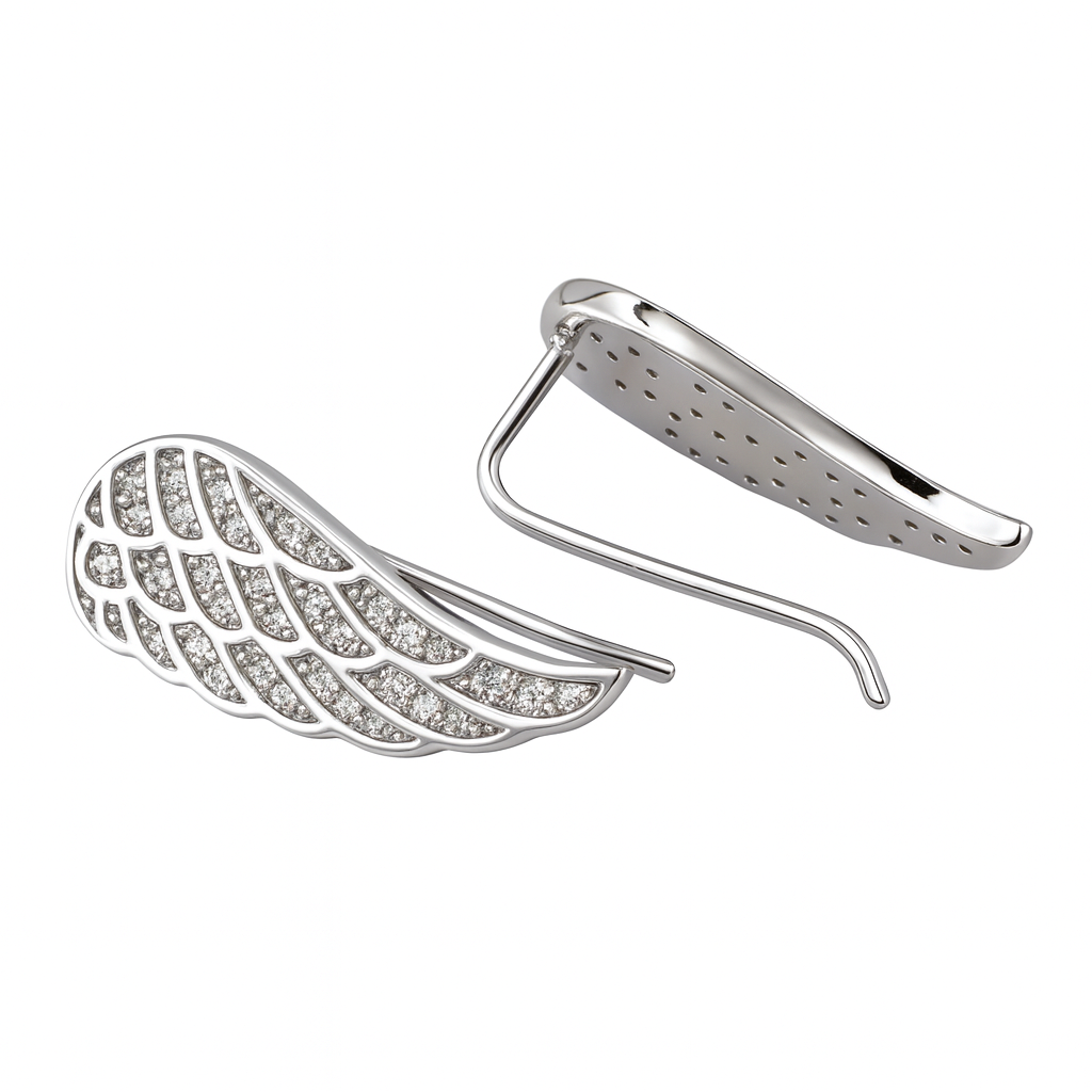 Srebrne naušnice anđeosko krilo-SE30837