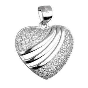 Srebrni privjesak srce-SP14577