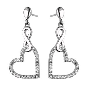 Srebrne naušnice srce-SE16569