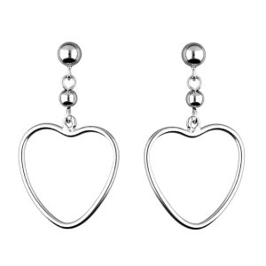 Srebrne naušnice srca-SE28505