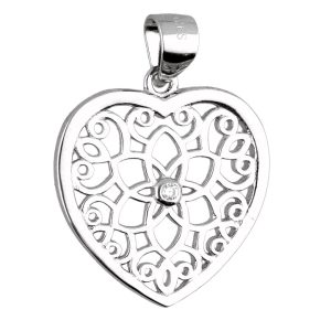 Srebrni privjesak srce-SP3650