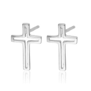 Srebrne naušnice križići-SE40275