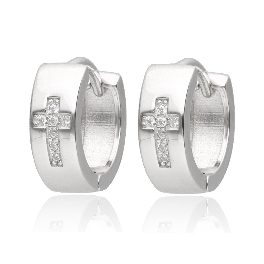 Srebrne naušnice križići-SE41776