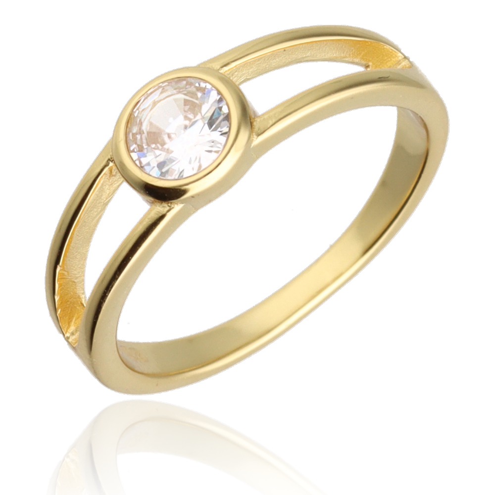 Srebrni prsten s pozlatom-SR45708