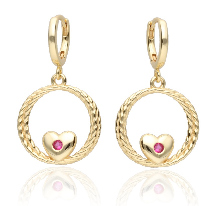 Srebrne naušnice srce-SE46974