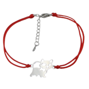 Srebrna narukvica s mačkom-SB34814