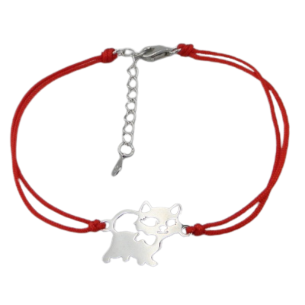 Srebrna narukvica s mačkom-SB34814