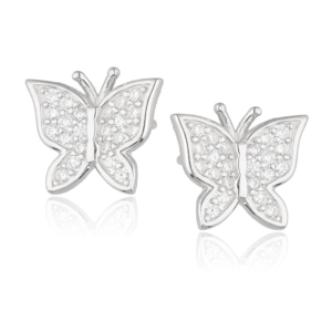 Srebrne naušnice leptiri-SE32271