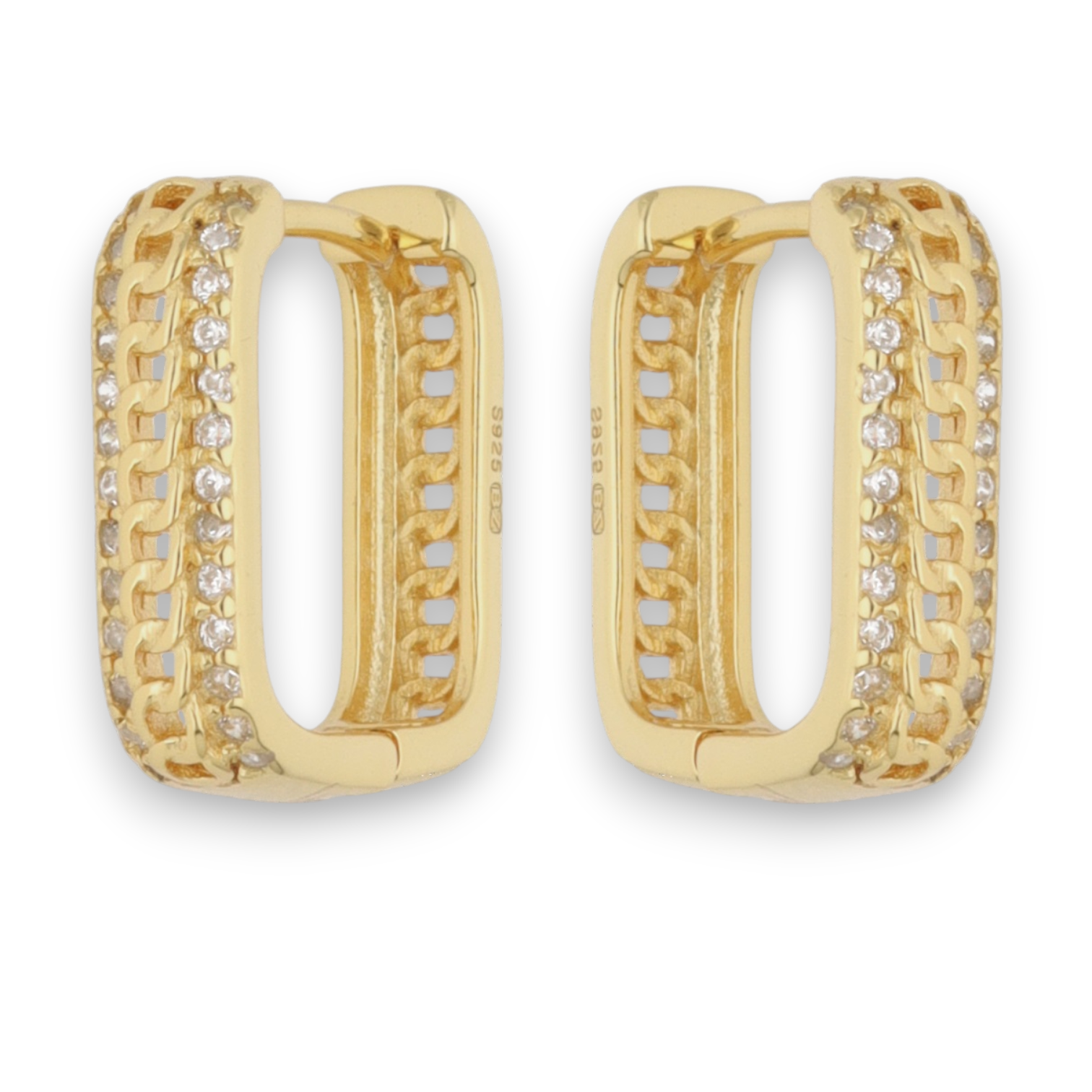 Srebrne naušnice s pozlatom-SE49162