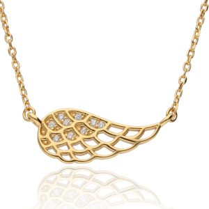 Srebrna ogrlica krilo s pozlatom-SN15000