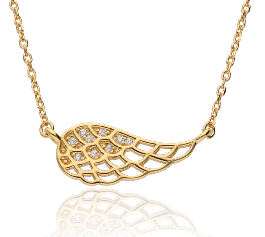 Srebrna ogrlica krilo s pozlatom-SN15000