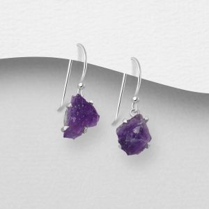 Srebrne naušnice s ametistom