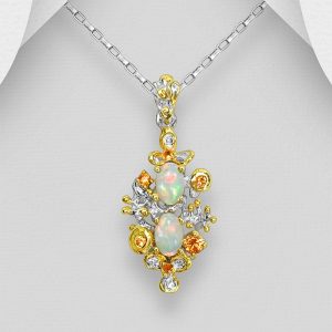 Srebrna ogrlica etiopski opal