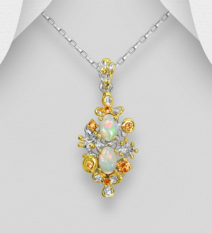 Srebrna ogrlica etiopski opal