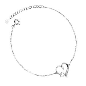 Srebrna narukvic srce-SB31468