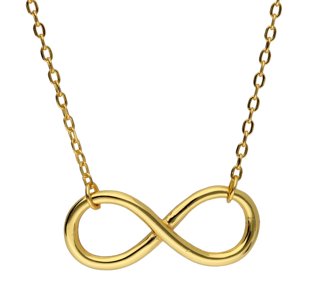 Srebrna ogrlica infinity s pozlatom-SN3173