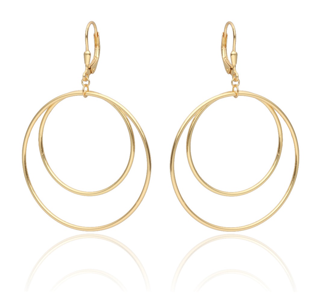 Srebrne naušnice s pozlatom-SE34565