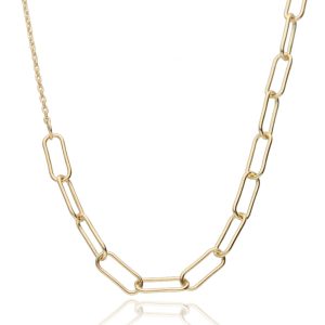 Srebrna ogrlica s pozlatom-SN36429