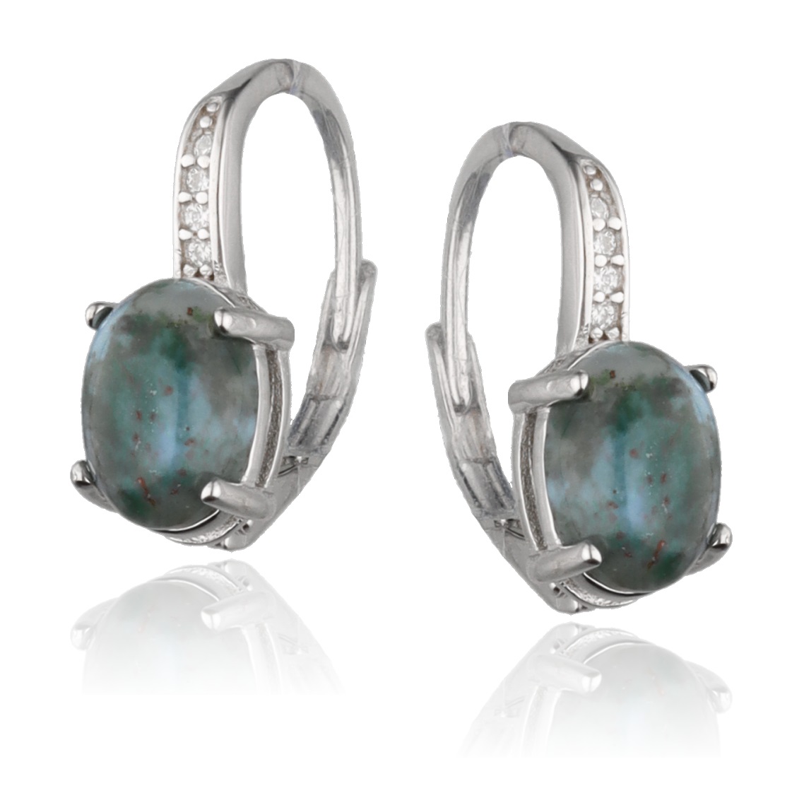 Srebrne naušnice indijski ahat-SE45839